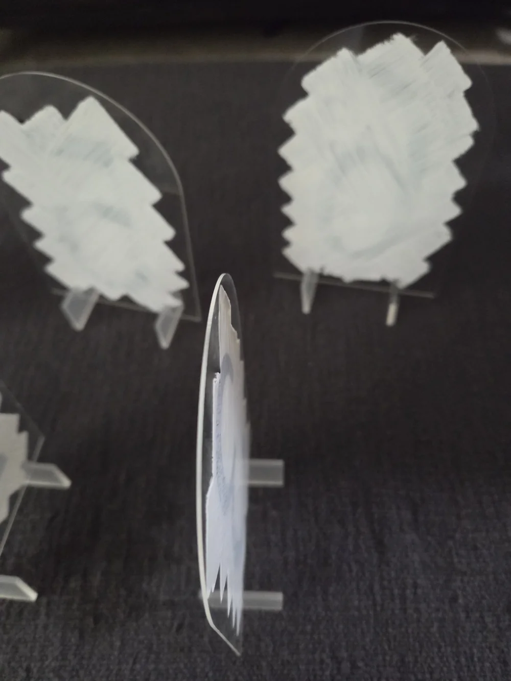 Handmade Acrylic Table Numbers Set 1-6 White with Black Numerals